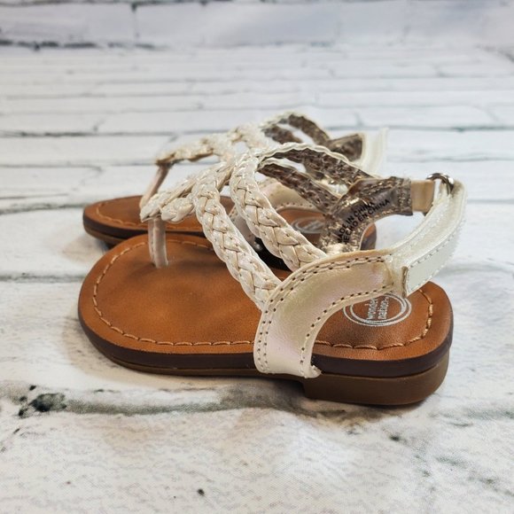 Pearly White Gladiator Sandals. Summer Baby Shoes. - Picture 4 of 6
